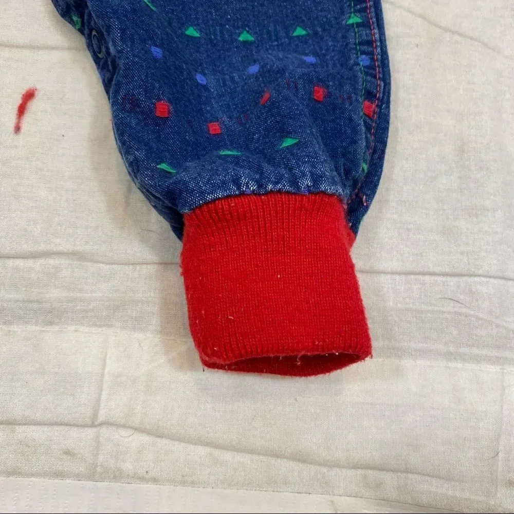 Vintage embroidered Osh Kosh Denim Bib Overalls Size 6/9 Months Union Made in US